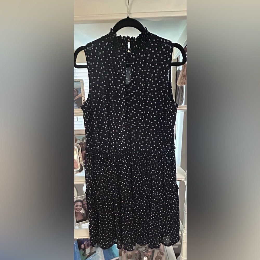 Siren Lily Sleeveless Dress Sleeveless Blue Floral Pleated Dress Size Large